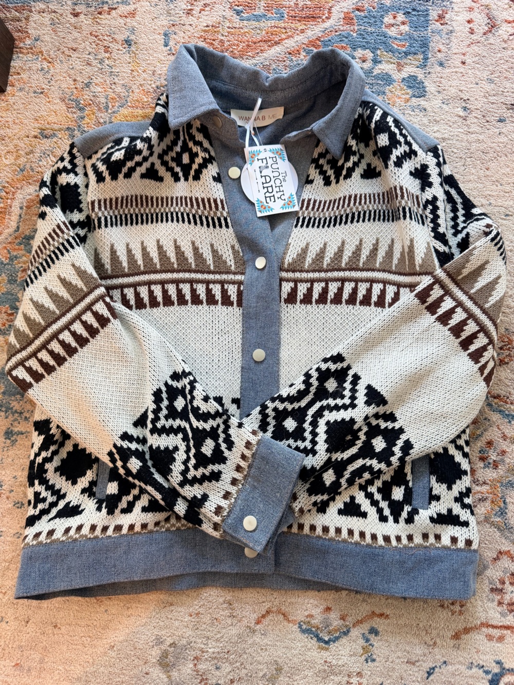 Western Aztec sweater jacket